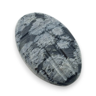 Snow obsidian carved cabochon 29x18 mm no 34