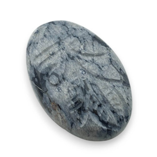 Snow obsidian carved cabochon 29x19 mm no 19