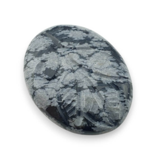 Snow obsidian carved cabochon 29x23 mm no 10