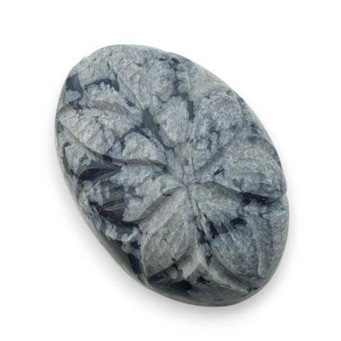 Snow obsidian cabochon carved 30x20 mm no 13 Snow obsidian cabochon carved 30x20 mm no 13