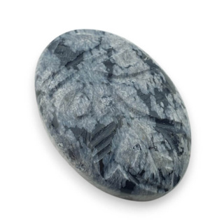 Snow obsidian cabochon carved 30x20 mm no 1