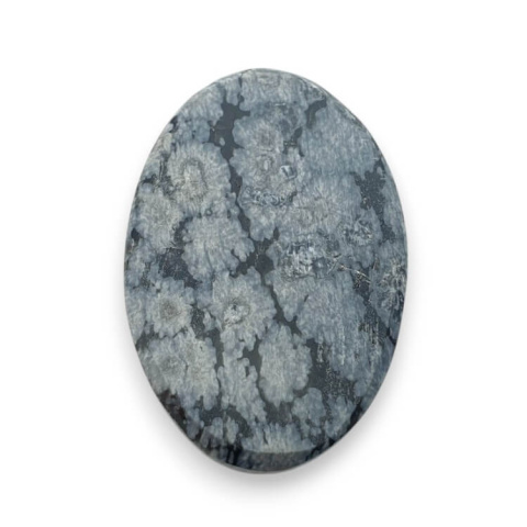 Snow obsidian cabochon carved 30x20 mm no 1 Snow obsidian cabochon carved 30x20 mm no 1