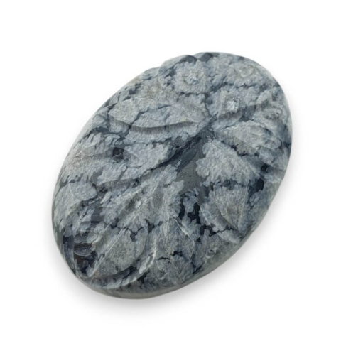 Snow obsidian cabochon carved 30x21 mm no 14 Snow obsidian cabochon carved 30x21 mm no 14