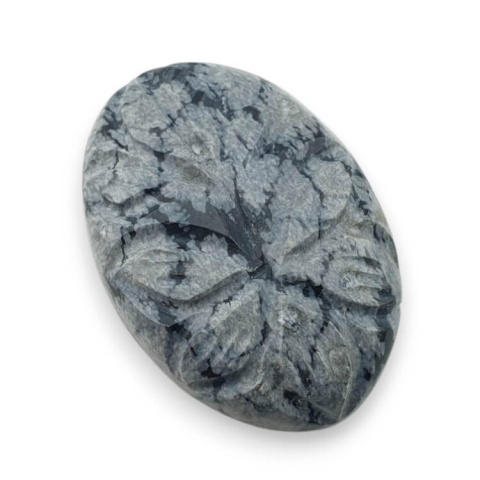 Snow obsidian cabochon carved 30x21 mm no 14 Snow obsidian cabochon carved 30x21 mm no 14