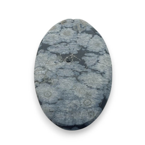 Snow obsidian cabochon carved 31x21 mm no 11 Snow obsidian cabochon carved 31x21 mm no 11