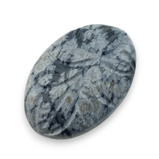 Snow obsidian carved cabochon 31x21 mm no 3