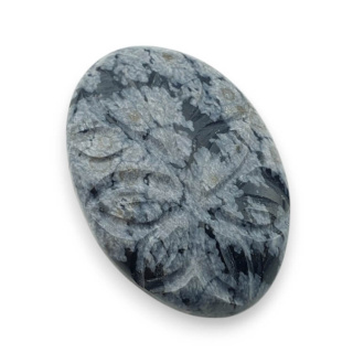 Snow obsidian carved cabochon 31x21 mm no 3