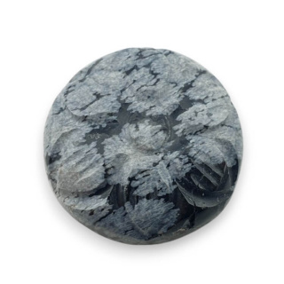 Snow obsidian cabochon carved fi 21 mm no 38