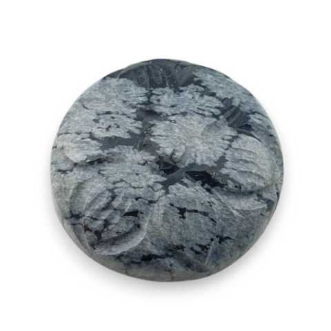 Snow obsidian cabochon carved fi 21 mm no 38 Snow obsidian cabochon carved fi 21 mm no 38