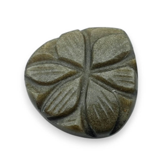 Gold obsidian cabochon carved 21x20 mm no 29