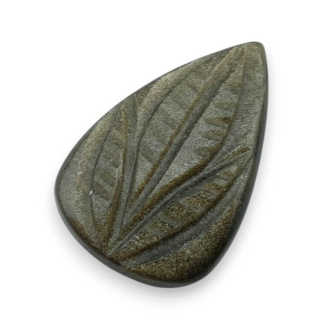 Gold obsidian cabochon carved 24x16 mm no 49