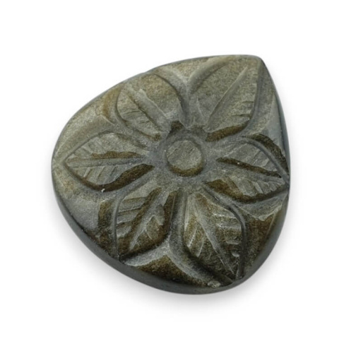Obsidian gold cabochon carved 24x22 mm no 21 Obsidian gold cabochon carved 24x22 mm no 21