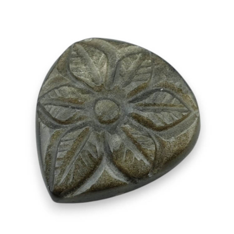 Obsidian gold cabochon carved 24x22 mm no 21 Obsidian gold cabochon carved 24x22 mm no 21