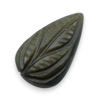 Gold obsidian cabochon carved 26x15 mm no 2