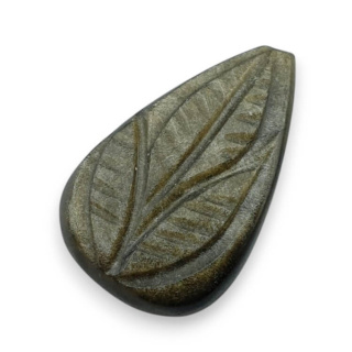 Gold obsidian cabochon carved 26x16 mm no 50