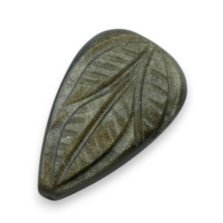 Gold obsidian cabochon carved 26x16 mm no 50