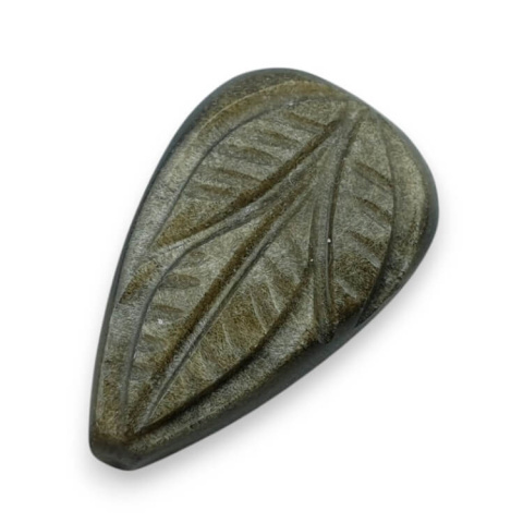 Obsydian złoty kaboszon carving 26x16 mm nr 50 Obsydian złoty kaboszon carving 26x16 mm nr 50
