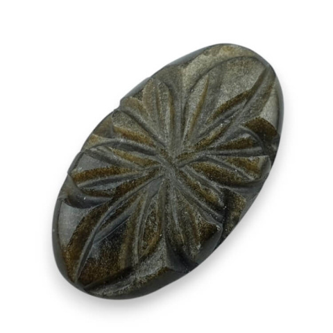 Obsidian gold cabochon carving 27x15 mm no 24 Obsidian gold cabochon carving 27x15 mm no 24