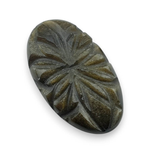 Obsidian gold cabochon carving 27x15 mm no 24 Obsidian gold cabochon carving 27x15 mm no 24