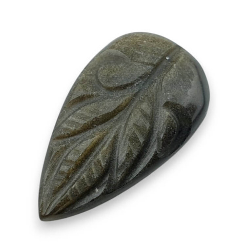 Obsidian gold cabochon carving 27x16 mm no. 46 Obsidian gold cabochon carving 27x16 mm no. 46