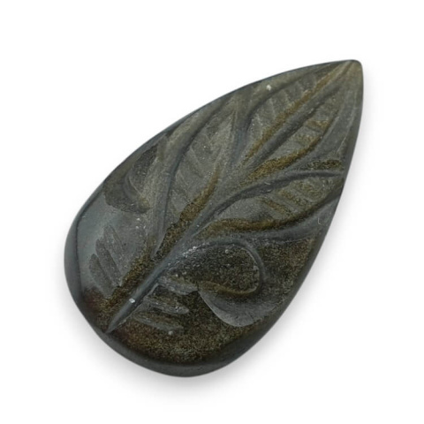 Obsidian gold cabochon carving 27x16 mm no. 46 Obsidian gold cabochon carving 27x16 mm no. 46