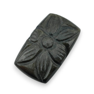 Obsidian gold cabochon carving 27x16 mm no. 5