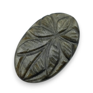 Gold obsidian cabochon carved 27x17 mm no 36