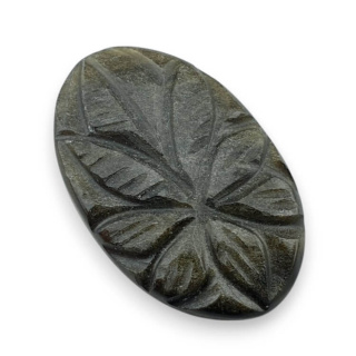 Gold obsidian cabochon carved 27x17 mm no 36