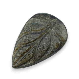 Gold obsidian cabochon carved 27x18 mm no 51
