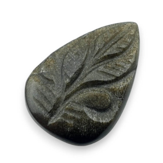 Gold obsidian cabochon carved 27x18 mm no 51