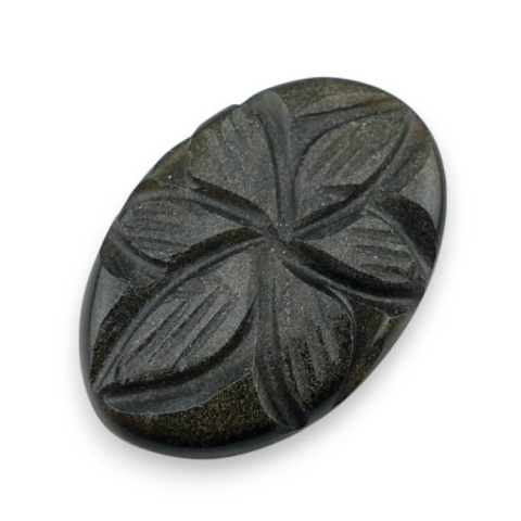 Gold obsidian cabochon carved 27x18 mm no 9 Gold obsidian cabochon carved 27x18 mm no 9