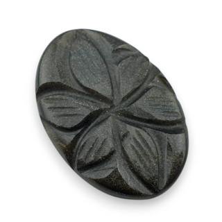 Gold obsidian cabochon carved 27x18 mm no 9