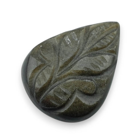 Obsidian gold cabochon carving 27x20 mm no 17 Obsidian gold cabochon carving 27x20 mm no 17