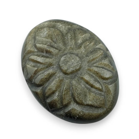 Obsidian gold cabochon carving 27x20 mm no. 37 Obsidian gold cabochon carving 27x20 mm no. 37
