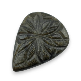 Gold obsidian cabochon carved 27x20 mm no 44