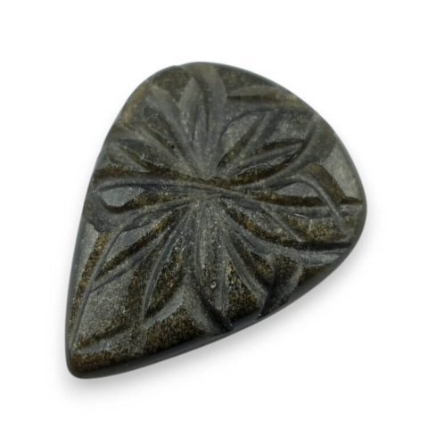 Gold obsidian cabochon carved 27x20 mm no 44 Gold obsidian cabochon carved 27x20 mm no 44