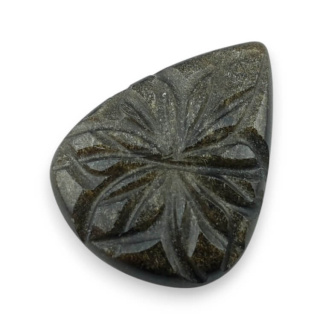Gold obsidian cabochon carved 27x20 mm no 44