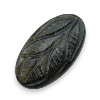 Gold obsidian cabochon carved 28x16 mm no 47