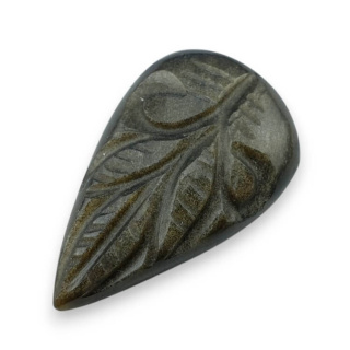 Obsidian gold cabochon carving 28x17 mm no. 28