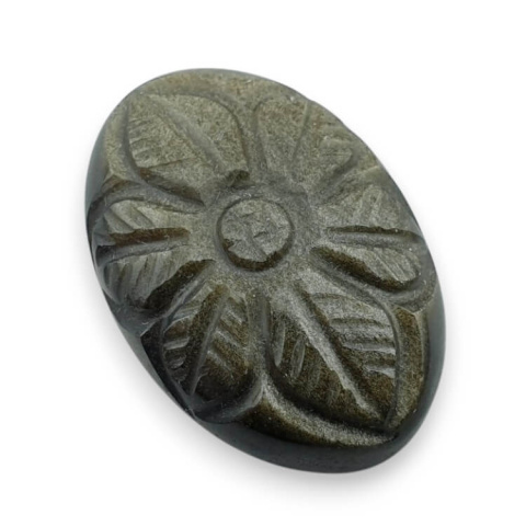 Obsidian gold cabochon carved 28x19 mm no 10 Obsidian gold cabochon carved 28x19 mm no 10