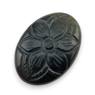 Obsidian gold cabochon carving 28x19 mm no 23