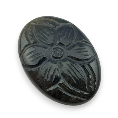 Obsidian gold cabochon carved 28x19 mm no 23 Obsidian gold cabochon carved 28x19 mm no 23