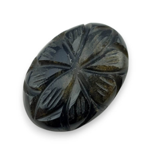Gold obsidian cabochon carved 28x19 mm no 26 Gold obsidian cabochon carved 28x19 mm no 26