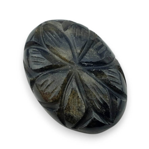 Gold obsidian cabochon carved 28x19 mm no 26 Gold obsidian cabochon carved 28x19 mm no 26