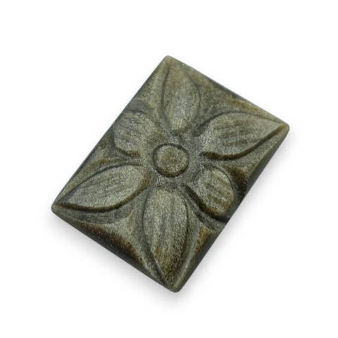 Obsydian złoty kaboszon carving 28x20 mm nr 15 Obsydian złoty kaboszon carving 28x20 mm nr 15
