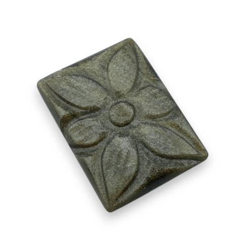 Obsydian złoty kaboszon carving 28x20 mm nr 15 Obsydian złoty kaboszon carving 28x20 mm nr 15