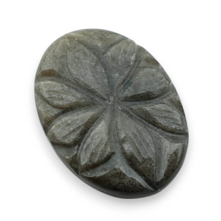 Gold obsidian cabochon carved 28x20 mm no 19