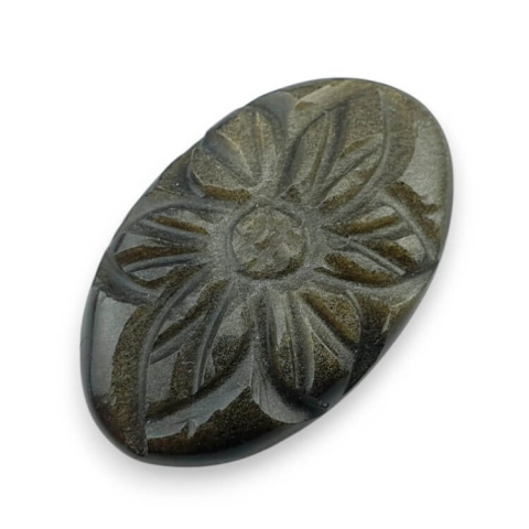 Obsidian gold cabochon carved 29x18 mm no 14 Obsidian gold cabochon carved 29x18 mm no 14