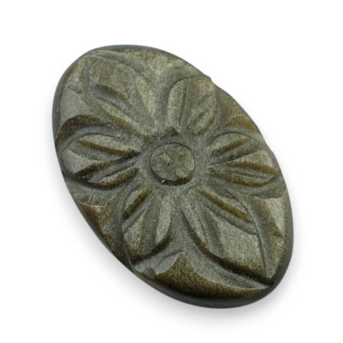Gold obsidian cabochon carved 29x18 mm no 8 Gold obsidian cabochon carved 29x18 mm no 8