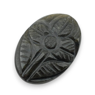 Obsidian gold cabochon carving 29x20 mm no 30